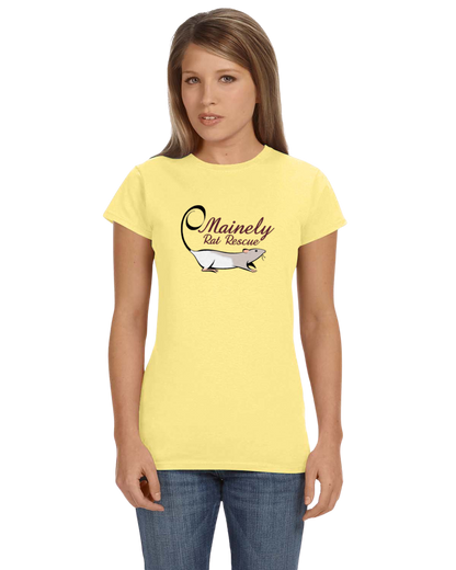 Mainely Rat Rescue Logo WOMENS FITTED CUT Softstyle Gildan Tshirt - Customize yours today!