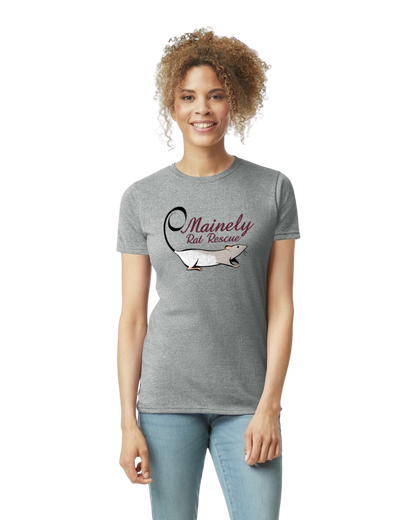 Mainely Rat Rescue Logo WOMENS FITTED CUT Softstyle Gildan Tshirt - Customize yours today!