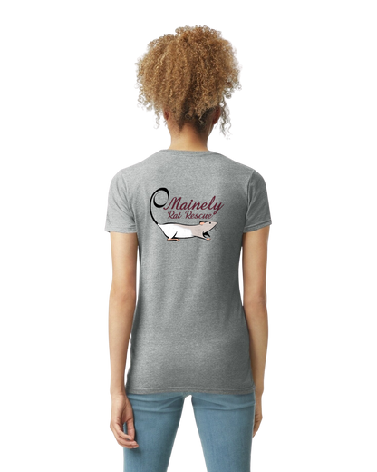 Mainely Rat Rescue Logo WOMENS FITTED CUT Softstyle Gildan Tshirt - Customize yours today!