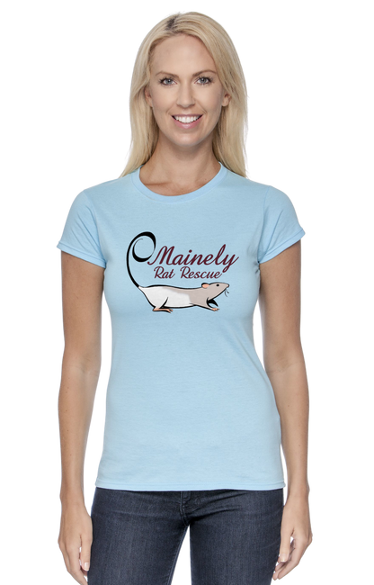 Mainely Rat Rescue Logo WOMENS FITTED CUT Softstyle Gildan Tshirt - Customize yours today!