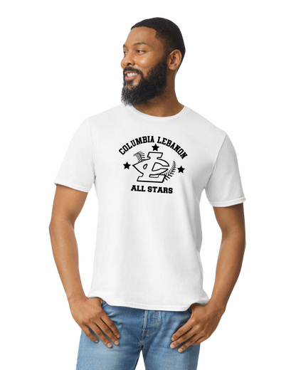 CLLL U12 All Star Tees 4.5oz Softstyle 100% preshrunk cotton Gildan - Youth, Adult and Women's Cut (add back)