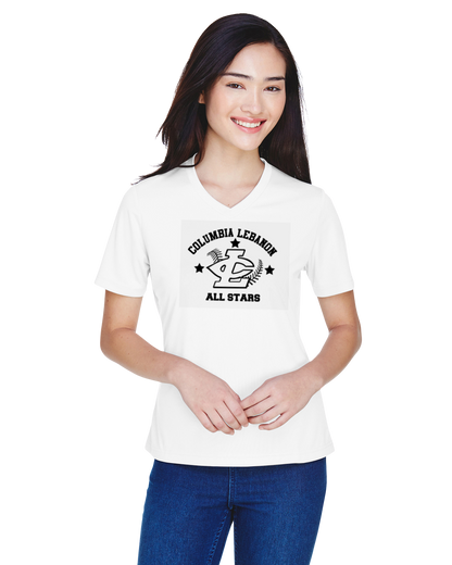 CLLL U12 All Star V neck Ladies Tees A4Sport Wicking (add back)