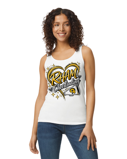 RYFC RHAM NEW 50th Anniversary CHEERLEADING Adult Gildan Softstyle Tank Top Mens/Womens Regular or Racerback