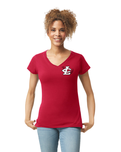 CLLL SoftStyle Gildan Fitted V-Neck T-Shirt RED