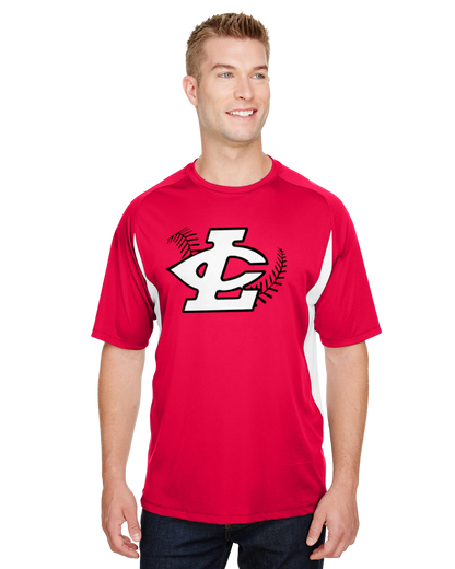 CLLL A4 Cooling Performance Color Block Short Sleeve T-Shirt RED