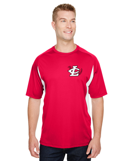 CLLL A4 Cooling Performance Color Block Short Sleeve T-Shirt RED