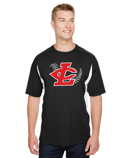 CLLL A4 Cooling Performance Color Block Short Sleeve T-Shirt BLACK