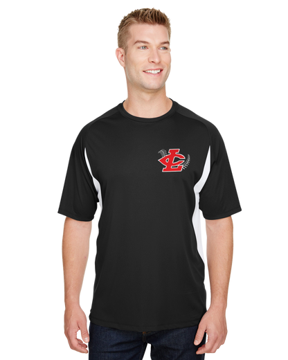 CLLL A4 Cooling Performance Color Block Short Sleeve T-Shirt BLACK