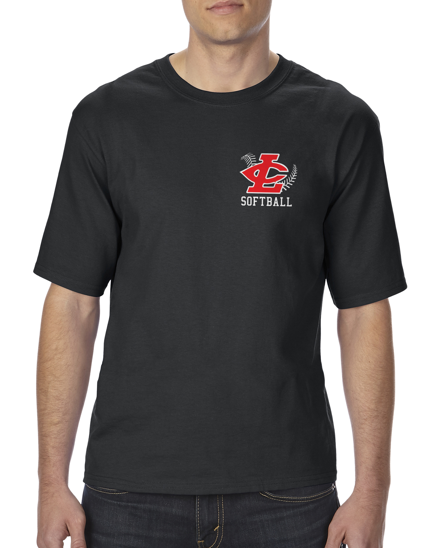 CLLL softball unisex Tshirt TALL SIZES Gildan Ultra Cotton BLACK