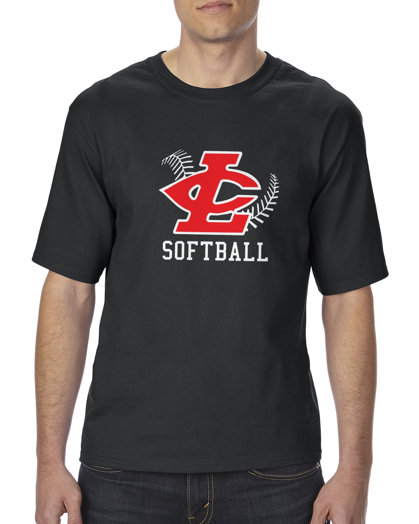 CLLL softball unisex Tshirt TALL SIZES Gildan Ultra Cotton BLACK
