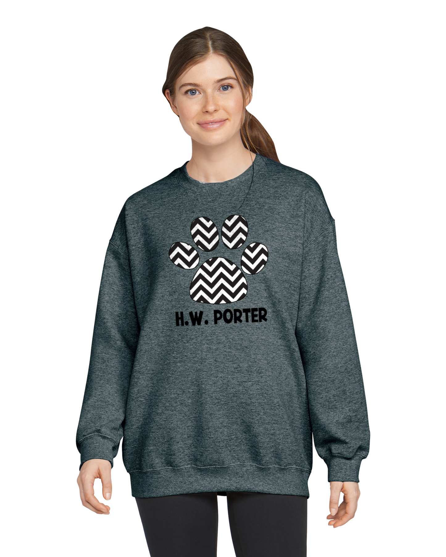 H.W. Porter Chevron Crew Neck Sweatshirt Youth to Adult Customizable