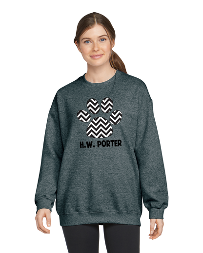 H.W. Porter Chevron Crew Neck Gildan Heavy Blend Sweatshirt