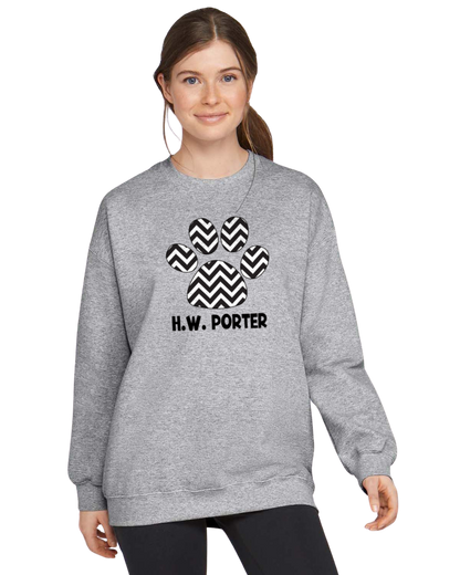 H.W. Porter Chevron Crew Neck Gildan Heavy Blend Sweatshirt