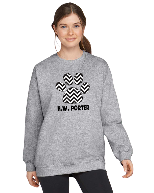 H.W. Porter Chevron Crew Neck Gildan Heavy Blend Sweatshirt