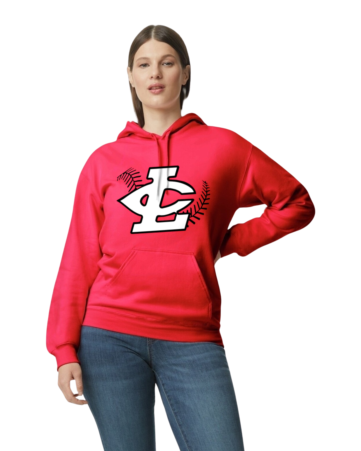 CLLL Adult Unisex NEW Softstyle Gildan Hooded Sweatshirt RED