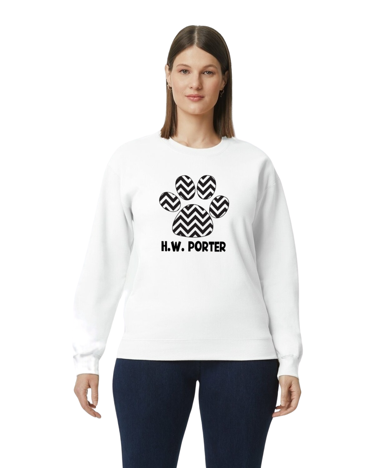 H.W. Porter Chevron Crew Neck Sweatshirt Youth to Adult Customizable