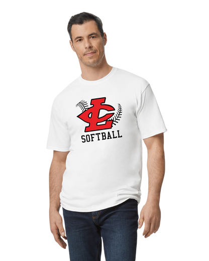 CLLL Softball unisex Tshirt TALL SIZES Gildan Ultra Cotton WHITE
