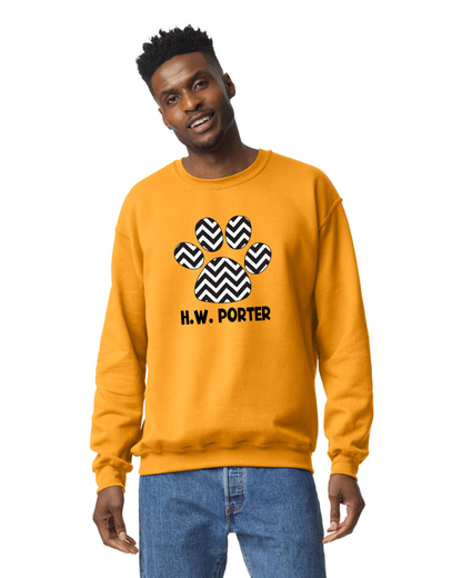 H.W. Porter Chevron Crew Neck Gildan Heavy Blend Sweatshirt