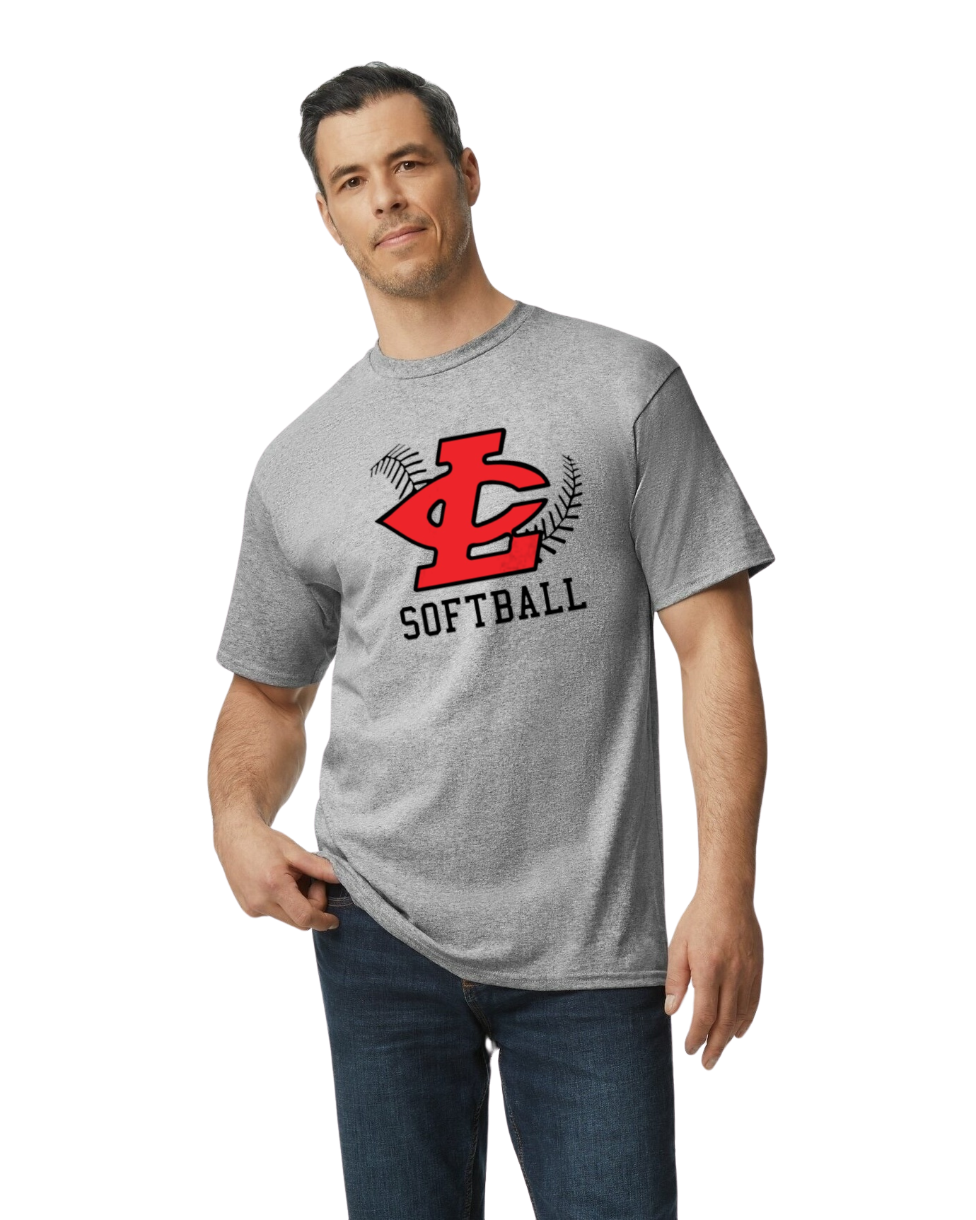 CLLL Softball unisex Tshirt TALL SIZES Gildan Ultra Cotton GRAY