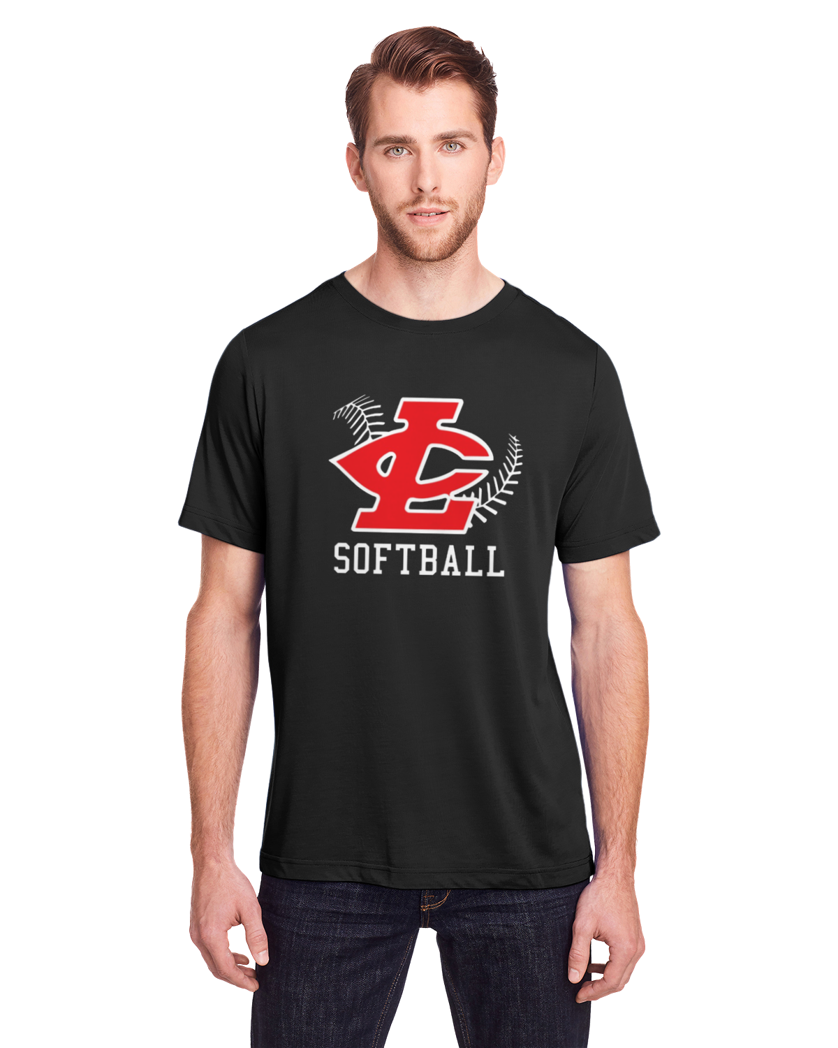 CLLL Softball Unisex Performance Tshirt TALL SIZES Gildan Ultra Cotton BLACK
