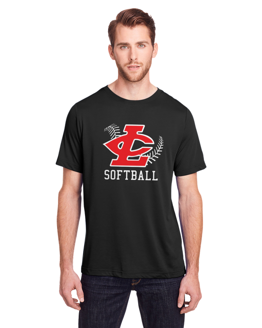 CLLL Softball Unisex Performance Tshirt TALL SIZES Gildan Ultra Cotton BLACK
