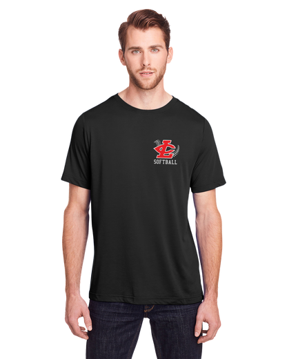 CLLL Softball Unisex Performance Tshirt TALL SIZES Gildan Ultra Cotton BLACK