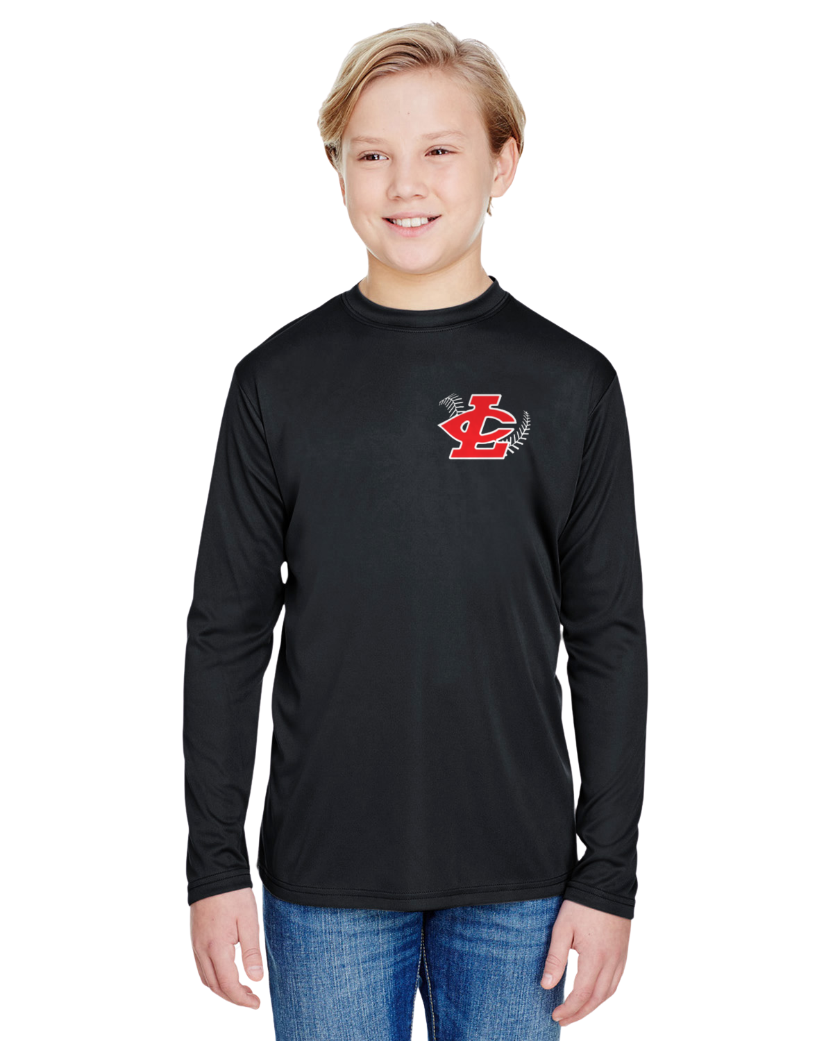 CLLL A4 Youth Cooling Performance Long Sleeve T-Shirt BLACK