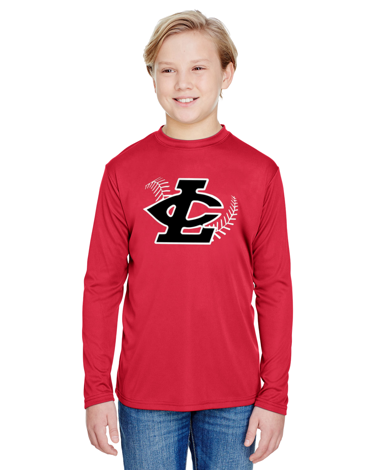 CLLL A4 Youth Cooling Performance Long Sleeve T-Shirt RED