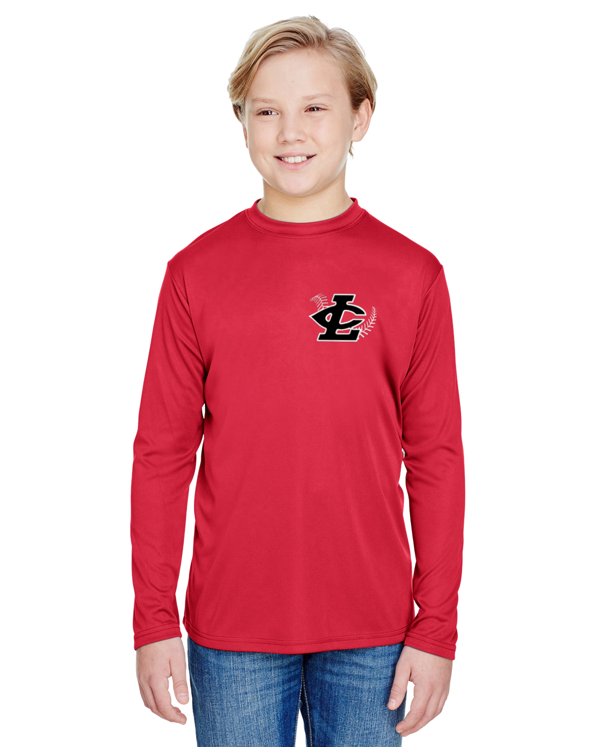 CLLL A4 Youth Cooling Performance Long Sleeve T-Shirt RED