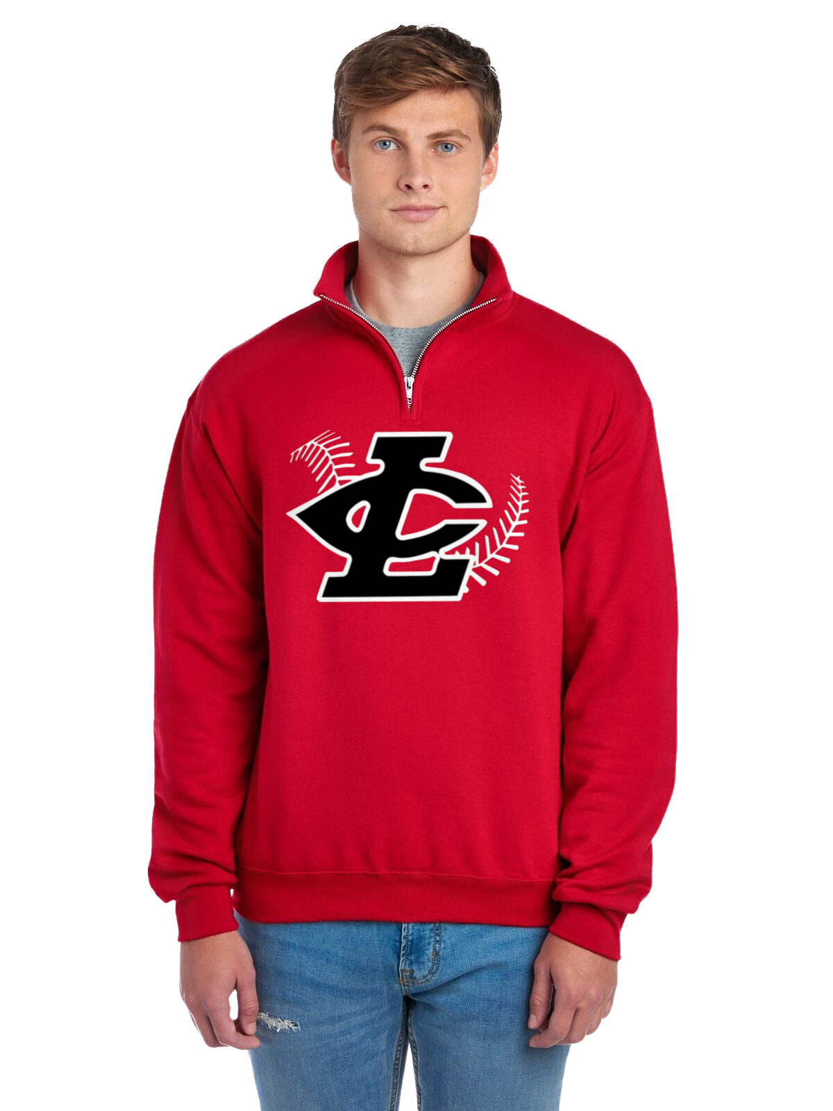 CLLL Adult Jerzees Quarter Zip Sweatshirt RED