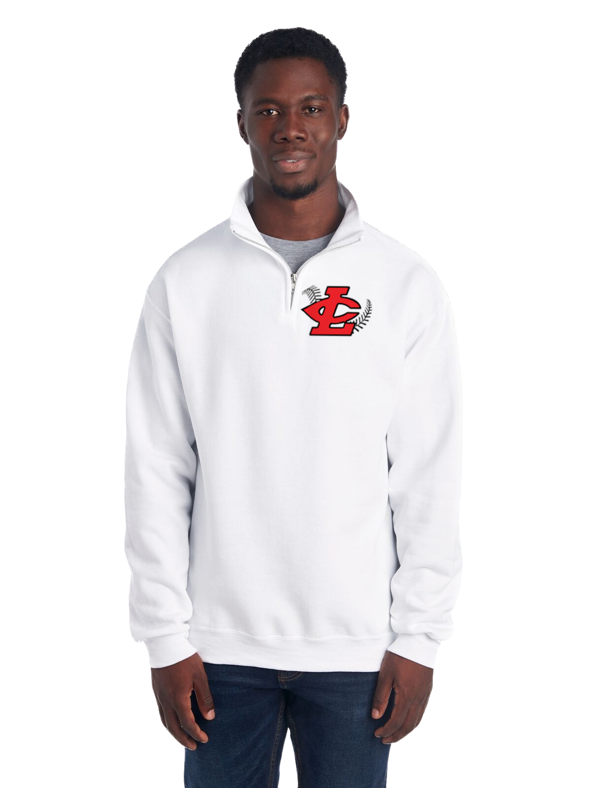 CLLL Adult Jerzees Quarter Zip Sweatshirt WHITE