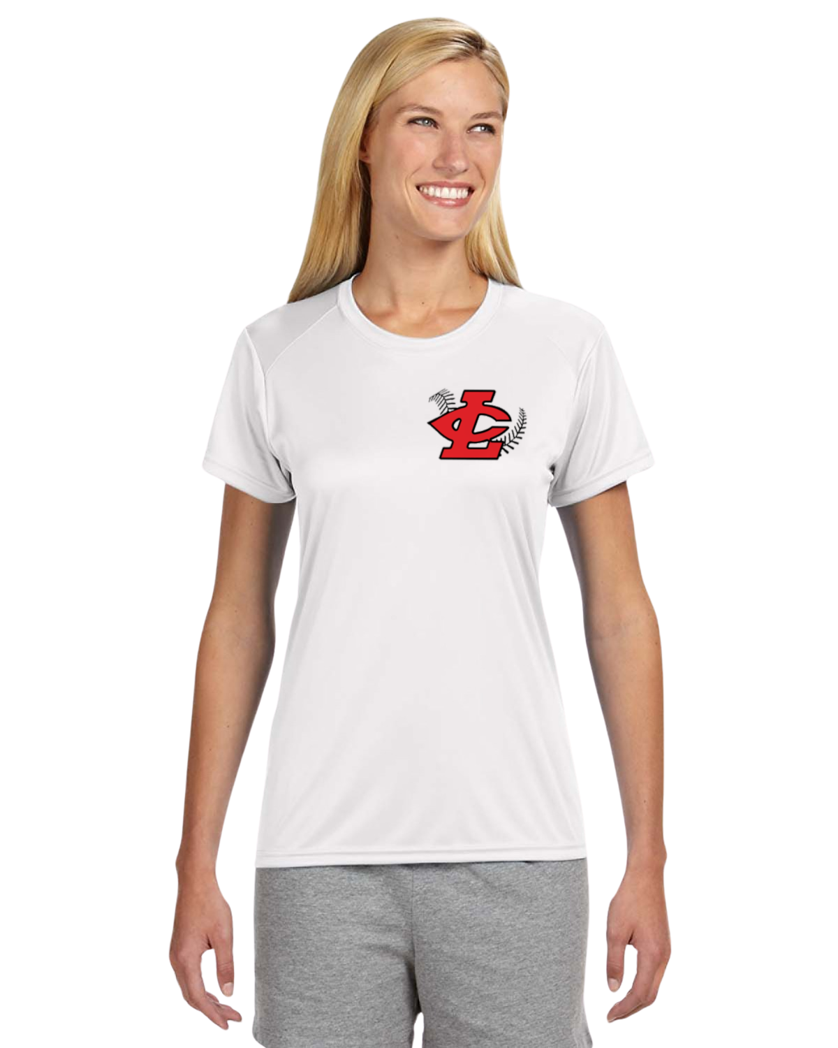 CLLL A4 Womens Cut Cooling Performance Short Sleeve T-Shirt WHITE