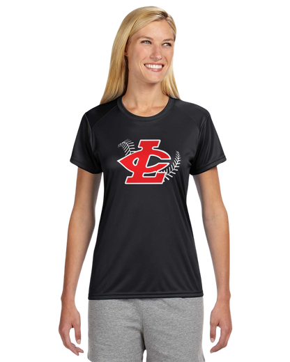 CLLL A4 Womens Cut Cooling Performance Short Sleeve T-Shirt BLACK