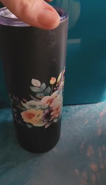 20 Oz Skinny Tall Tumbler and metal Straw - Frog