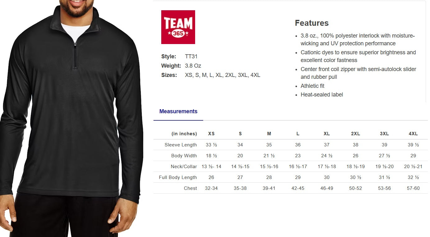 H.W. Porter Track and Field Long Sleeve Zone Performance Quarter-Zip
