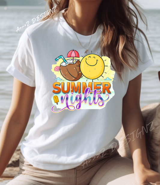 Summer Nights Adult Tshirt