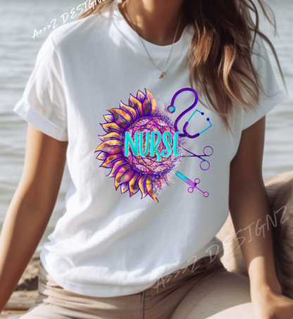 Sunflower Nurse Adult Tshirt