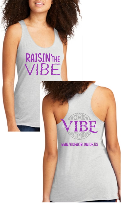Raisin' the VIBE Next Level triblend racerback tank