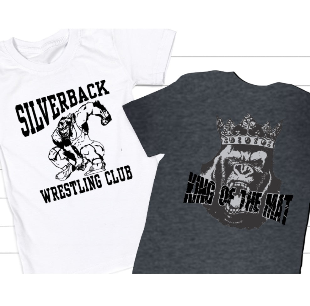 Silverback Wrestling King of the Mat Tshirt YOUTH to ADULT sizes (multiple color choices)