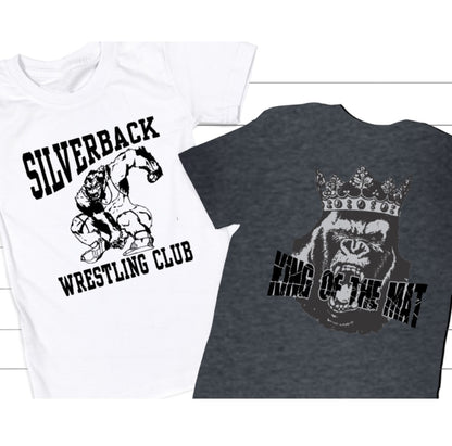 Silverback Wrestling Club Tshirt TODDLER youth to TALL ADULT sizes (multiple color choices)