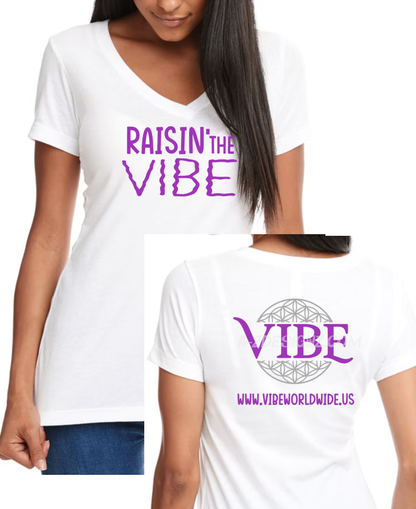 Raisin' the VIBE Next Level Junior fit vneck tee