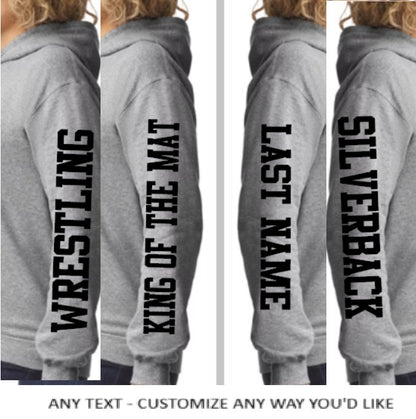 Silverback Wrestling Lettering Hooded Sweatshirt - Youth to adult sizes - customize yours today!